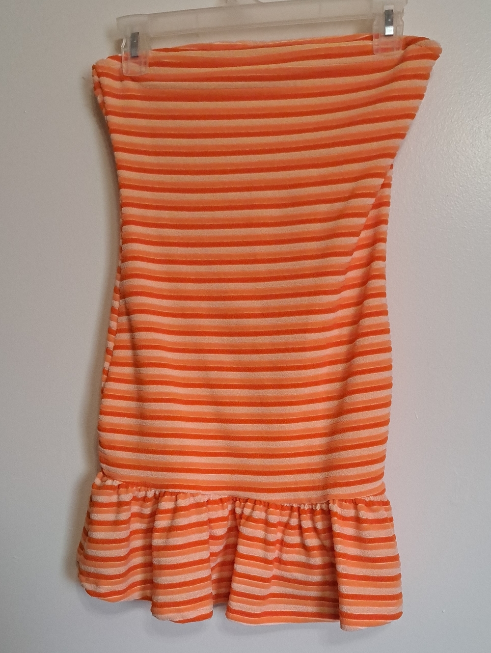 Orange Striped Swim Cover-Up